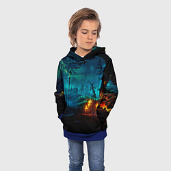 Толстовка-худи детская Мрачное место, цвет: 3D-синий — фото 2