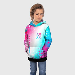 Толстовка-худи детская CreepyPasta neon gradient style: надпись, символ, цвет: 3D-черный — фото 2