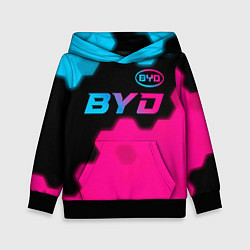 Детская толстовка BYD - neon gradient: символ сверху