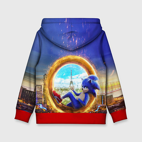 Детская толстовка Соник в кино / 3D-Красный – фото 2