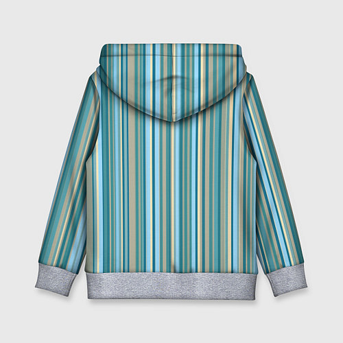 Детская толстовка Текстура полосы зелено-голубой / 3D-Меланж – фото 2