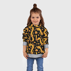 Толстовка-худи детская Golden dragons, цвет: 3D-меланж — фото 2
