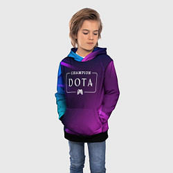 Толстовка-худи детская Dota gaming champion: рамка с лого и джойстиком на, цвет: 3D-черный — фото 2