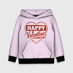 Толстовка-худи детская Happy Valentines Day!, цвет: 3D-черный