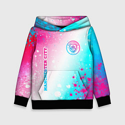 Детская толстовка Manchester City neon gradient style: надпись, симв