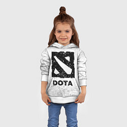 Толстовка-худи детская Dota с потертостями на светлом фоне, цвет: 3D-белый — фото 2