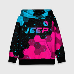 Детская толстовка Jeep - neon gradient: символ сверху