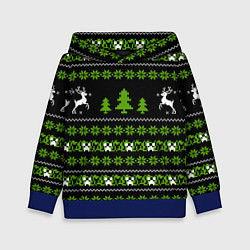 Толстовка-худи детская Новогодний свитер - Крипер, цвет: 3D-синий