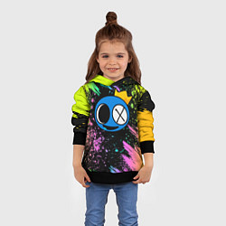 Толстовка-худи детская Rainbow Friends: Blue, цвет: 3D-черный — фото 2