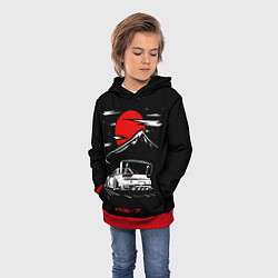Толстовка-худи детская Мазда RX - 7 JDM Style, цвет: 3D-красный — фото 2