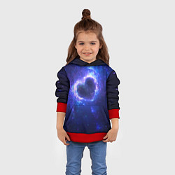 Толстовка-худи детская Галактика любви - neon heart, цвет: 3D-красный — фото 2