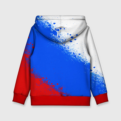 Детская толстовка Флаг России - триколор / 3D-Красный – фото 2