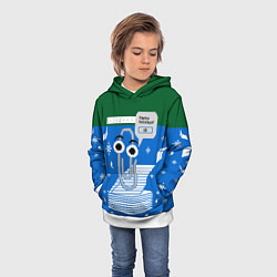 Толстовка-худи детская Скрепка Microsoft, цвет: 3D-белый — фото 2