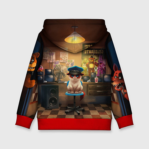 Детская толстовка Сердитый кот / 3D-Красный – фото 2