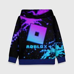 Толстовка-худи детская Roblox logo neon gradient, цвет: 3D-синий