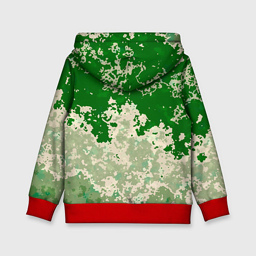 Детская толстовка Абстракция в зелёных тонах / 3D-Красный – фото 2