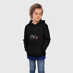 Толстовка-худи детская Stray Kids white logo, цвет: 3D-синий — фото 2