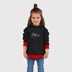 Толстовка-худи детская Stray Kids white logo, цвет: 3D-красный — фото 2