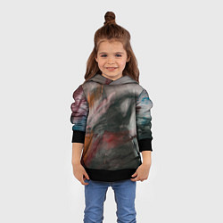 Толстовка-худи детская Темнота, тени и краски, цвет: 3D-черный — фото 2
