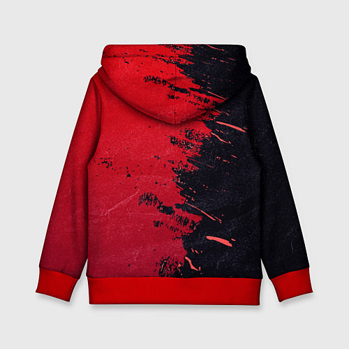 Детская толстовка Черное и красное / 3D-Красный – фото 2