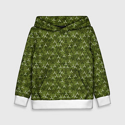 Толстовка-худи детская Милитари спиннер, цвет: 3D-белый