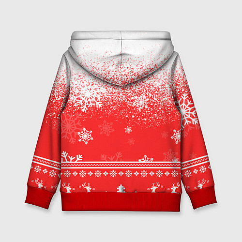 Детская толстовка Новогодний милый котик / 3D-Красный – фото 2