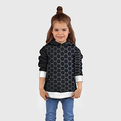 Толстовка-худи детская Шестиугольники, цвет: 3D-белый — фото 2