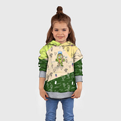 Толстовка-худи детская Кактус и кактусы, цвет: 3D-меланж — фото 2