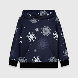 Толстовка-худи детская Снежная ночь, цвет: 3D-черный