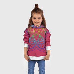Толстовка-худи детская Viva magenta mandala, цвет: 3D-белый — фото 2