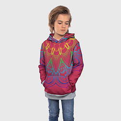 Толстовка-худи детская Viva magenta mandala, цвет: 3D-меланж — фото 2