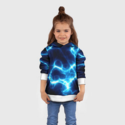 Толстовка-худи детская Молния грозовая - электрические разряды, цвет: 3D-белый — фото 2