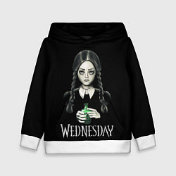 Детская толстовка Уэнсдэй на чёрном фоне