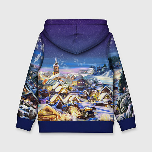 Детская толстовка Рождественская деревня / 3D-Синий – фото 2