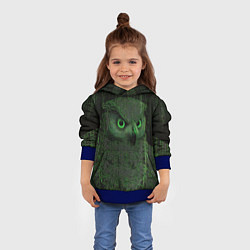 Толстовка-худи детская Сова в стиле ASCII-графики, цвет: 3D-синий — фото 2