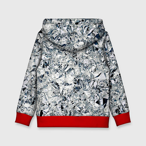 Детская толстовка Сверкающие кристаллы серебра / 3D-Красный – фото 2