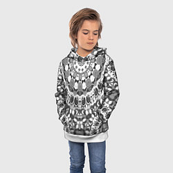 Толстовка-худи детская Черно-белый этнический узор, цвет: 3D-белый — фото 2
