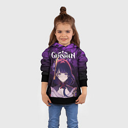 Толстовка-худи детская Сёгун Райдэн - архонт инадзумы, цвет: 3D-черный — фото 2