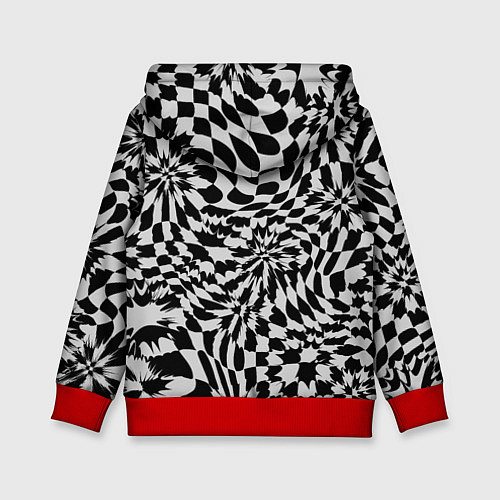 Детская толстовка Пластика шахматной доски / 3D-Красный – фото 2