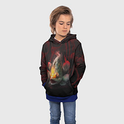 Толстовка-худи детская Японский карп, цвет: 3D-синий — фото 2