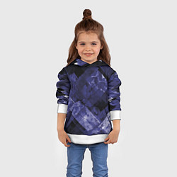 Толстовка-худи детская Синие, чёрные и белые полоски, цвет: 3D-белый — фото 2