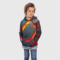 Толстовка-худи детская Мультяшная лава, цвет: 3D-меланж — фото 2