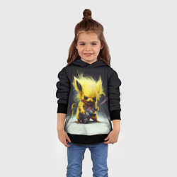 Толстовка-худи детская Rocker Pikachu, цвет: 3D-черный — фото 2