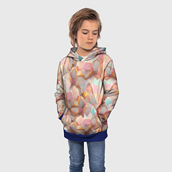 Толстовка-худи детская Текстура розового мрамора на камнях, цвет: 3D-синий — фото 2
