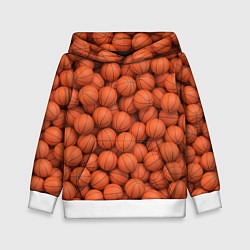 Толстовка-худи детская Баскетбольные мячи, цвет: 3D-белый
