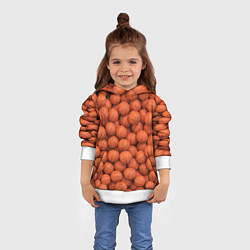 Толстовка-худи детская Баскетбольные мячи, цвет: 3D-белый — фото 2