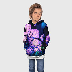 Толстовка-худи детская Цветы слёз, цвет: 3D-белый — фото 2
