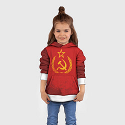Толстовка-худи детская СССР серп и молот, цвет: 3D-белый — фото 2