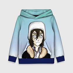 Толстовка-худи детская Достоевский в шапке, цвет: 3D-синий