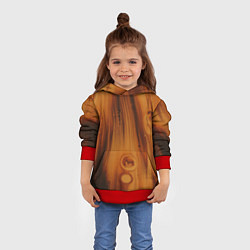 Толстовка-худи детская Абстрактная огненно-деревянная броня, цвет: 3D-красный — фото 2